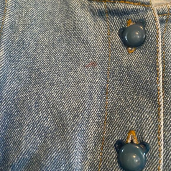 Vintage Baby Denim Jumpsuit Teddy Bear Patch Bows Size 24 Months - Picture 4 of 7